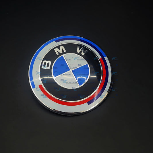 50th Anniversary Bonnet & Boot Badge | 82mm/74mm 2 Pin For BMW