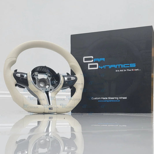 BMWCreamLeatherSteeringWheelFlatBottomIvoryWhiteEditionF-Series_4 - Car Dynamics