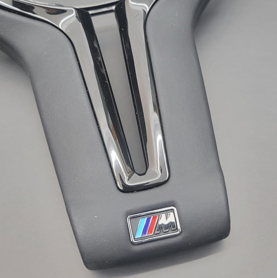 BMW Nappa Leather Steering Wheel Trim | Gloss Black F-Series