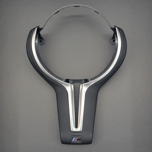 BMW Nappa Leather Steering Wheel Trim | Polished Silver F-Series