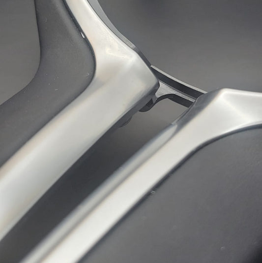 BMW Nappa Leather Steering Wheel Trim | Polished Silver F-Series