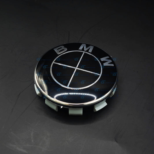 68mm Gloss Black Wheel Centre Caps Compatible with Selected BMW Wheels