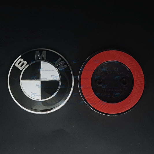 Black & White 2 Hole Badge For BMW | 82mm