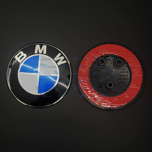 Blue & White 3 Hole Bonnet & Boot Badge For BMW | 82mm