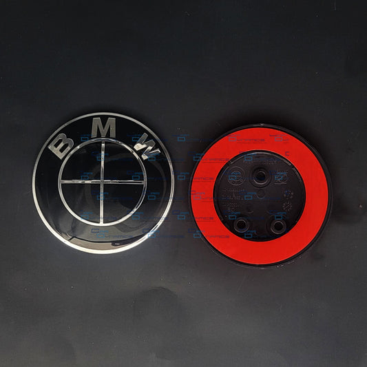 Gloss Black 3 Hole Bonnet & Boot Badge For BMW | 82mm