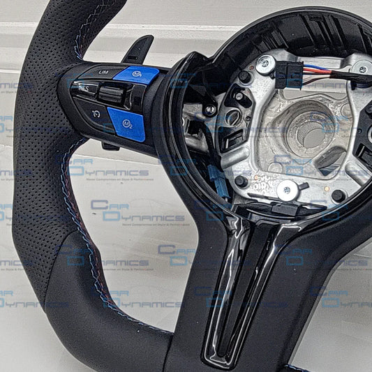 CustomBMWFlatBottomLeatherSteeringWheel_SanMarinoBlueEdition_nbsp_F-Series_CarDynamics_1 - Car Dynamics