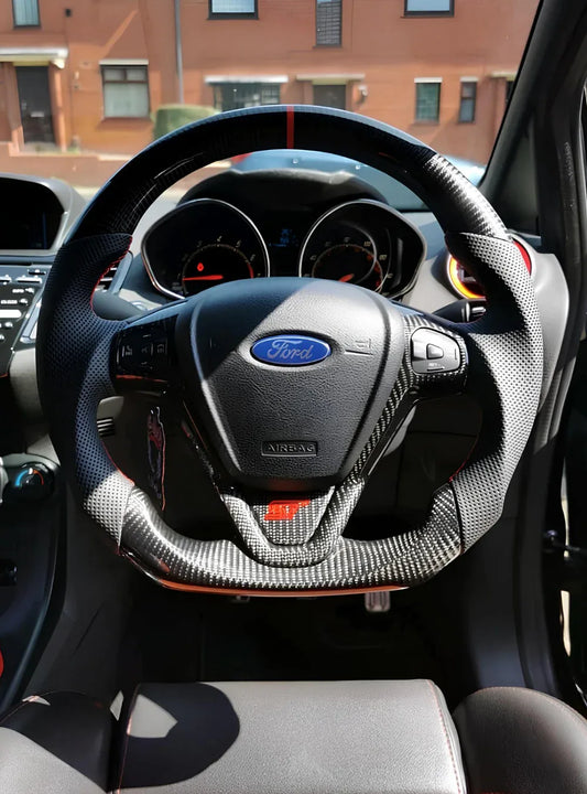 FordFiestaCarbonFibreSteeringWheelRedEditionMK7CarDynamics_1 - Car Dynamics