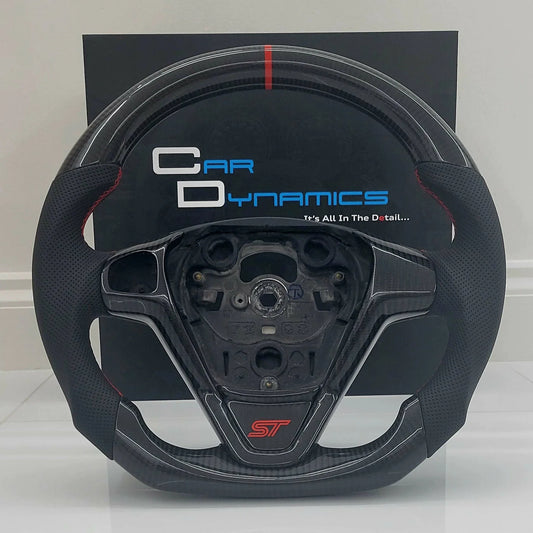 FordFiestaCustomCarbonFibreSteeringWheelRedEditionOneHoleMK7MK7.52009-2017_2 - Car Dynamics