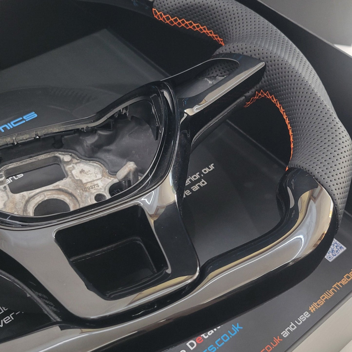 Volkswagen T6 Piano Black & Leather Steering Wheel | RAC Orange Edition