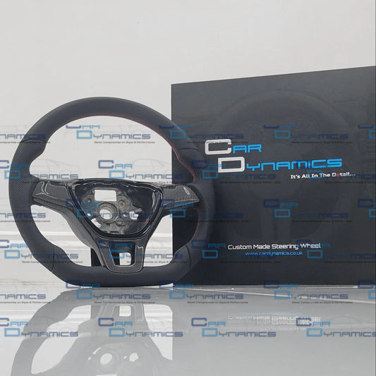 VolkswagenT6CustomCarbonFibre_LeatherFlatBottomSteeringWheelTornadoRedEditionT6TransporterNonMultifunctionalVersionCardynamics_7 - Car Dynamics