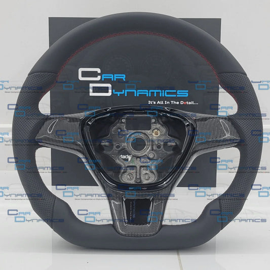 VolkswagenT6CustomCarbonFibre_LeatherFlatBottomSteeringWheelTornadoRedEditionT6TransporterNonMultifunctionalVersionCardynamics_8 - Car Dynamics