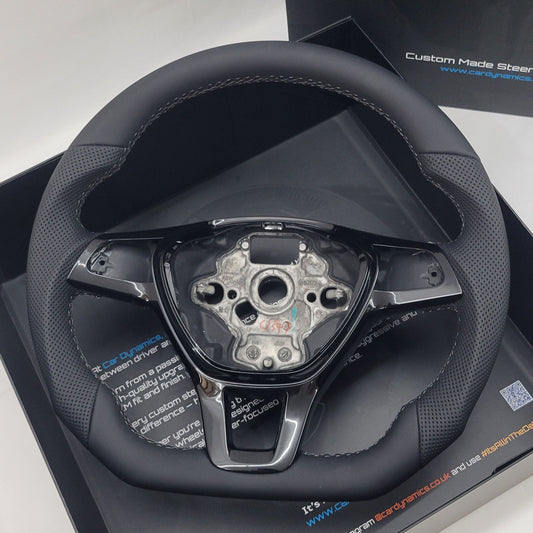 Volkswagen Transporter Leather Flat Bottom | Gloss Black Edition