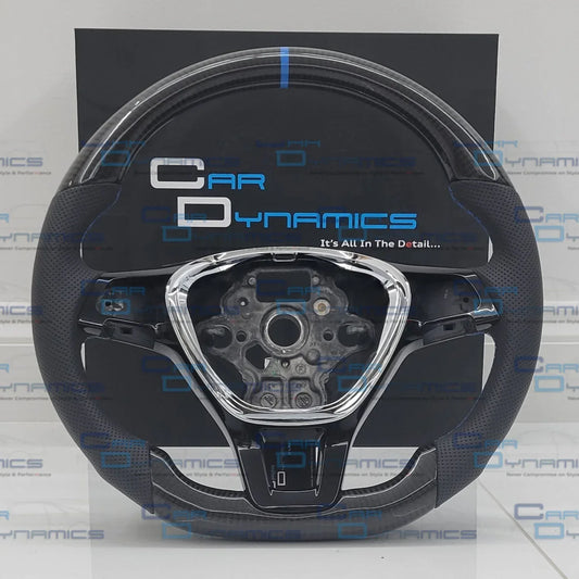 Volkswagen_Custom_Carbon_Fibre_Flat_Bottom_Steering_Wheel_Transporter_T6_Caddy_Florida_Blue_Edition_7 - Car Dynamics
