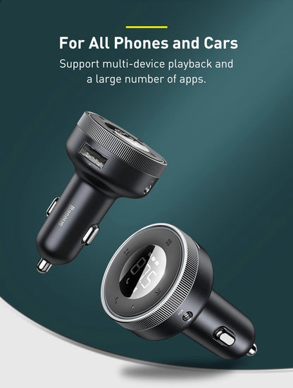 Baseus Bluetooth 5.0 FM Transmitter & Dual USB Car Charger | MP3 & Radio Adapter image 7