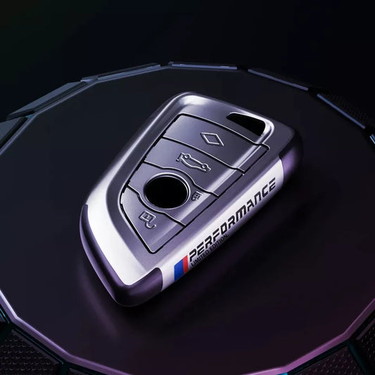 BMW Silver Key Case M Sport Remote Cover With Metal Clip image 0