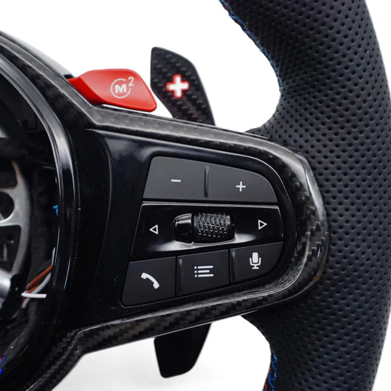 BMW G-Series Leather & Carbon Steering Wheel | M Blacked Out Edition