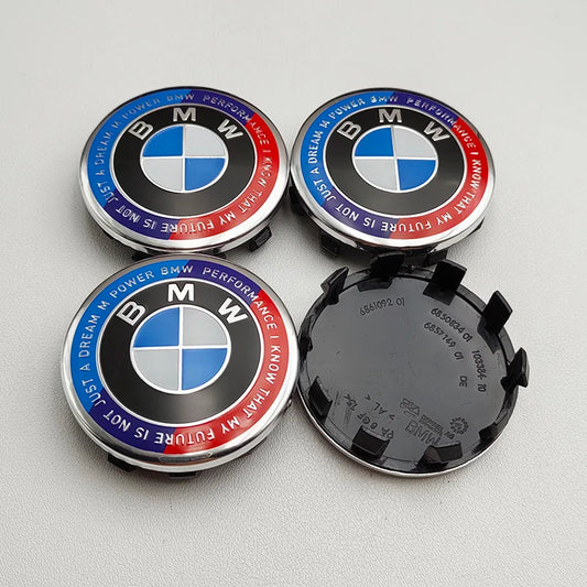 BMW Kith Tri Colour Alloy Wheel Centre Caps 4pcs 56mm image 0