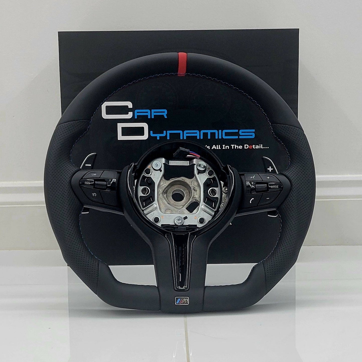 BMW Custom Leather Steering Wheel Flat Bottom M-Tech Track Red Edition M Sport