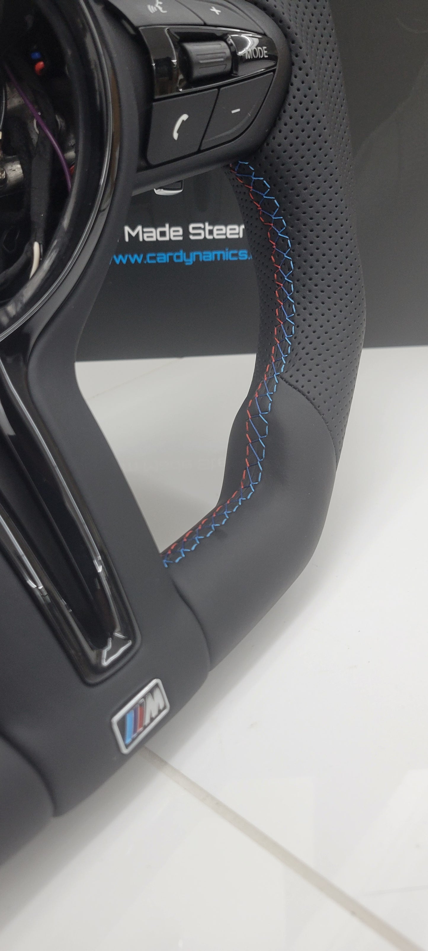 BMW Custom Leather Steering Wheel Flat Bottom M-Tech Track Red Edition M Sport