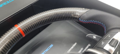 BMW Carbon Fibre & Leather Steering Wheel Flat Bottom M-Tech Silver Carbon Edition | F-Series IN STOCK