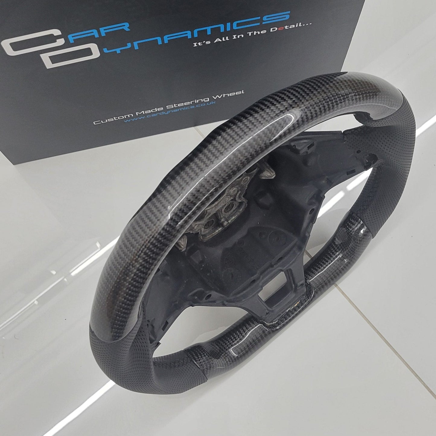 Volkswagen Carbon Fibre Flat Bottom Steering Wheel | Transporter T6 Edition | In Stock