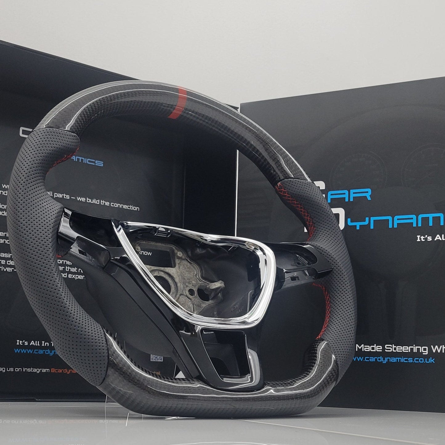 Volkswagen T6 Carbon & Leather Steering Wheel | Fortana Red Edition