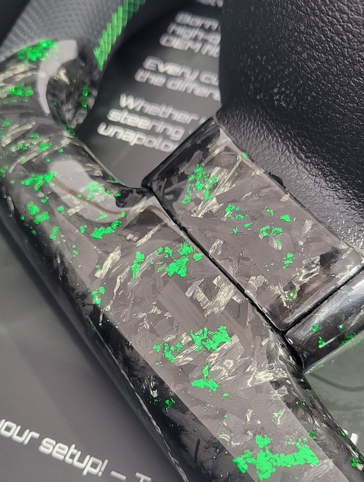 Ford Focus MK2 Forged Carbon & Leather Steering Wheel | Mean Green Edition