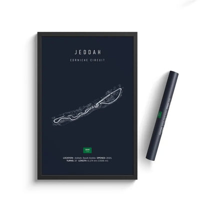 Jeddah F1 Track Circuit Wall Art Aesthetic Motorsport Race Poster : No frame image 0