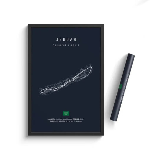 Jeddah F1 Track Circuit Wall Art Aesthetic Motorsport Race Poster : No frame image 0