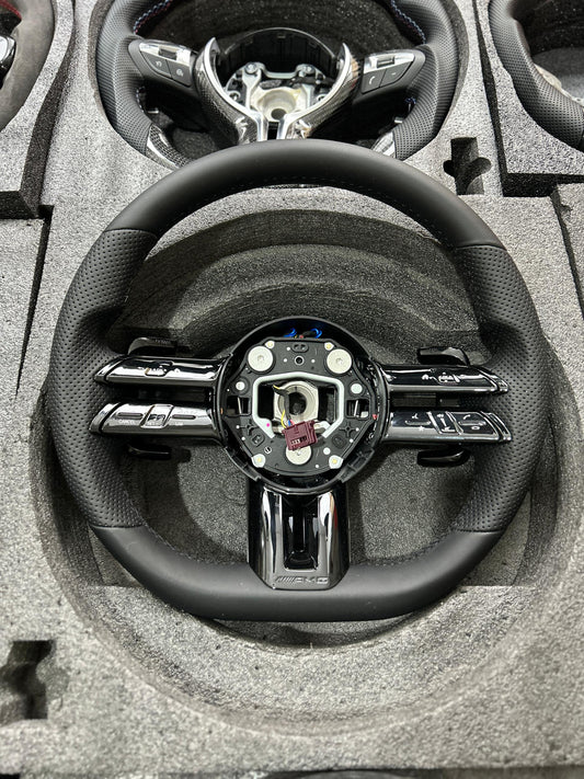 Mercedes-Benz Custom AMG Leather Flat Bottom Steering Wheel image 0