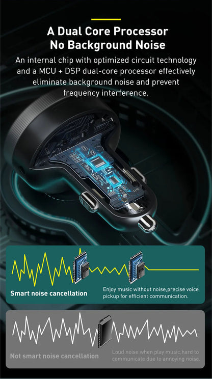 Baseus Bluetooth 5.0 FM Transmitter & Dual USB Car Charger | MP3 & Radio Adapter image 10