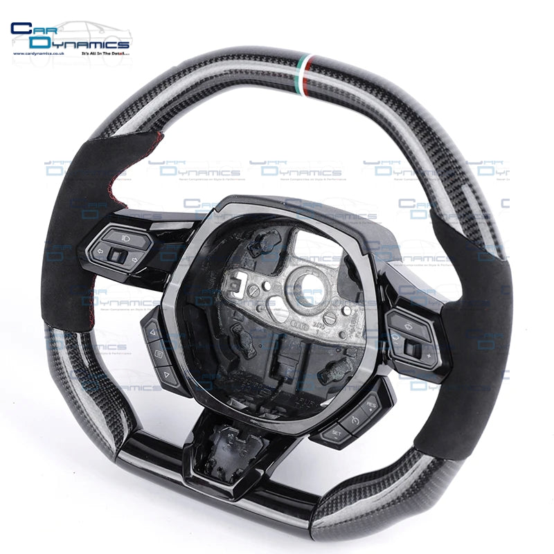 Lamborghini Huracan Custom Made Carbon Fibre & Leather Steering Wheel