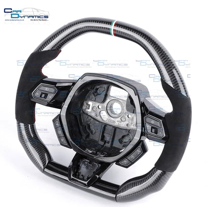 Lamborghini Huracan Custom Made Carbon Fibre & Leather Steering Wheel