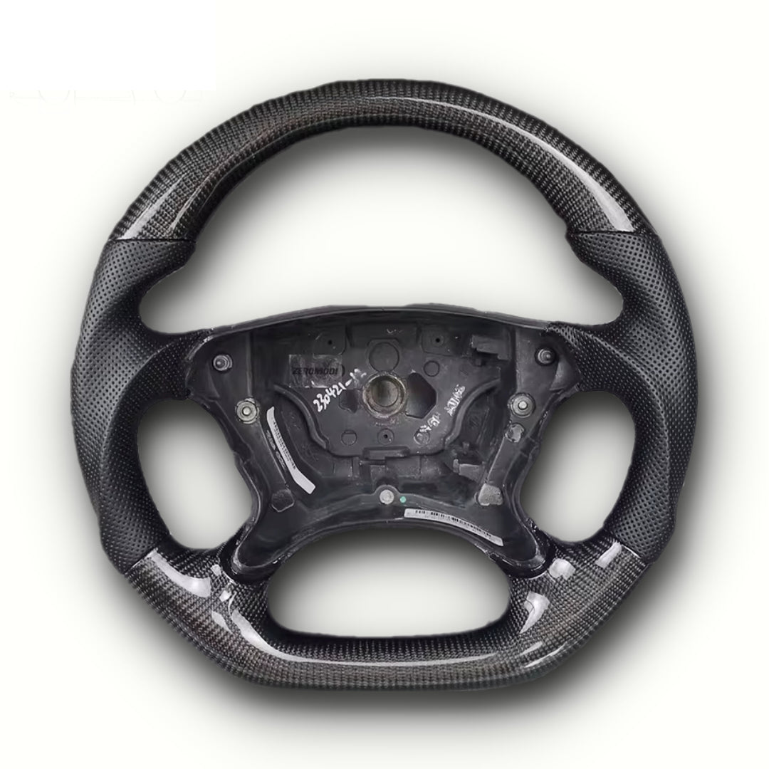 Mercedes Benz Carbon Fibre Flat Bottom Steering Wheel R230 W219 W209 W211 CLK image 0