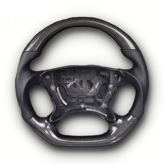 Mercedes Benz Carbon Fibre Flat Bottom Steering Wheel R230 W219 W209 W211 CLK image 0