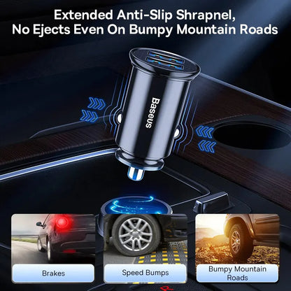 Baseus 30W Car Charger | USB & USB-C | Quick Charge 4.0 & PD Fast Charging image 4