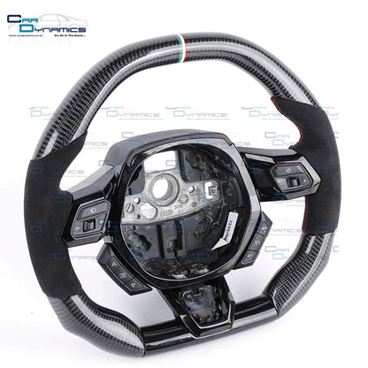 Lamborghini Huracan Custom Made Carbon Fibre & Leather Steering Wheel