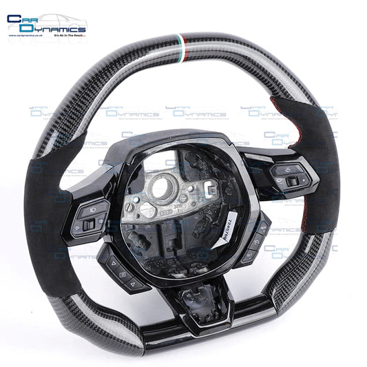 Lamborghini Huracan Custom Made Carbon Fibre & Leather Steering Wheel