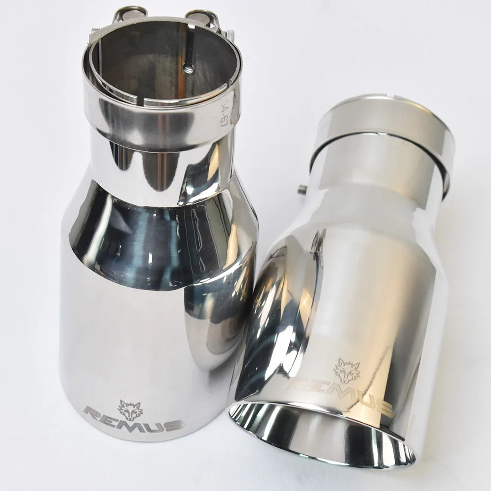 REMUS Universal Chrome Car Exhaust Tip – 60-101mm Performance Muffler Tailpipe image 2