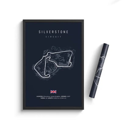 Silverstone F1 Track Circuit Wall Art Aesthetic Motorsport : No frame image 0