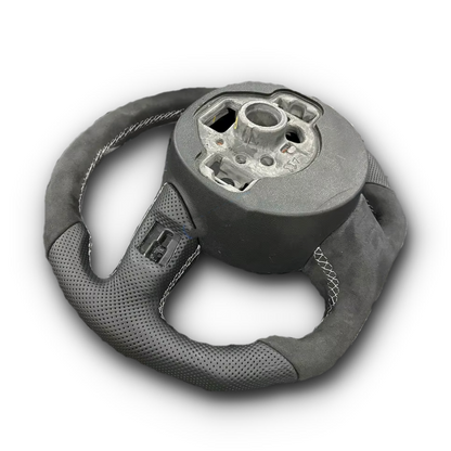 Audi Custom Alcantara & Perforated Leather Flat-Bottom Steering Wheel RS image 1