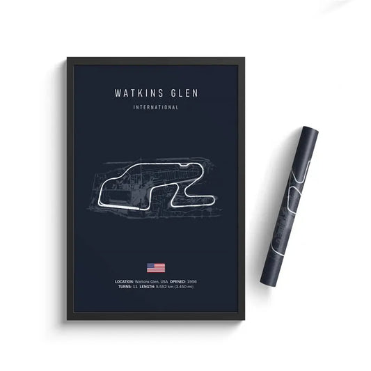 Watkins Glen F1 Track Circuit Wall Art Aesthetic Motorsport : No frame image 0