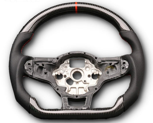 Custom Volkswagen Carbon Fibre Steering Wheel with Leather or Alcantara image 1