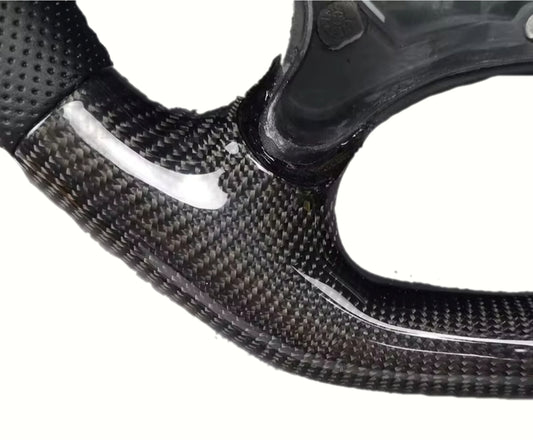 Mercedes Benz Carbon Fibre Flat Bottom Steering Wheel R230 W219 W209 W211 CLK image 1