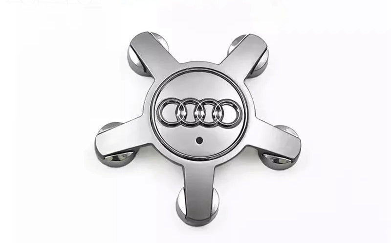 4x Audi Silver Spyder Wheel Centre Caps 4F0601165N image 0