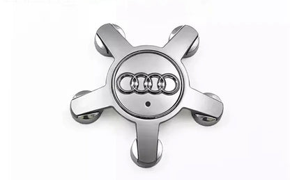 4x Audi Silver Spyder Wheel Centre Caps 4F0601165N image 0