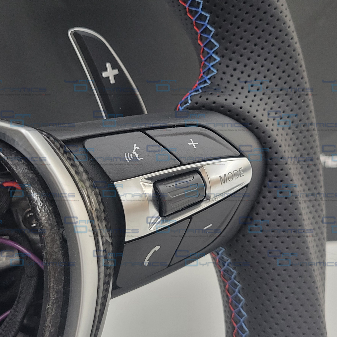 BMW Carbon Fibre & Leather Steering Wheel Flat Bottom M-Tech Silver Carbon Edition | F-Series IN STOCK
