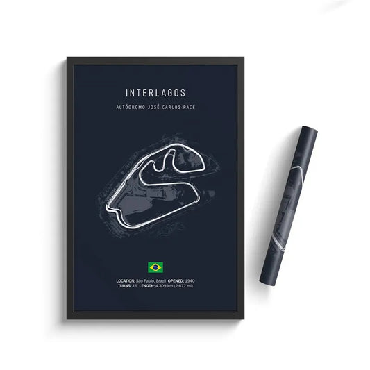 Interlagos F1 Track Circuit Wall Art Aesthetic Motorsport Race Poster : No frame image 0