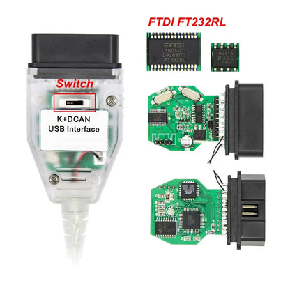 K+DCAN White Cable For OBD Diagnostics INPA & ISTA Compatible Cable image 0