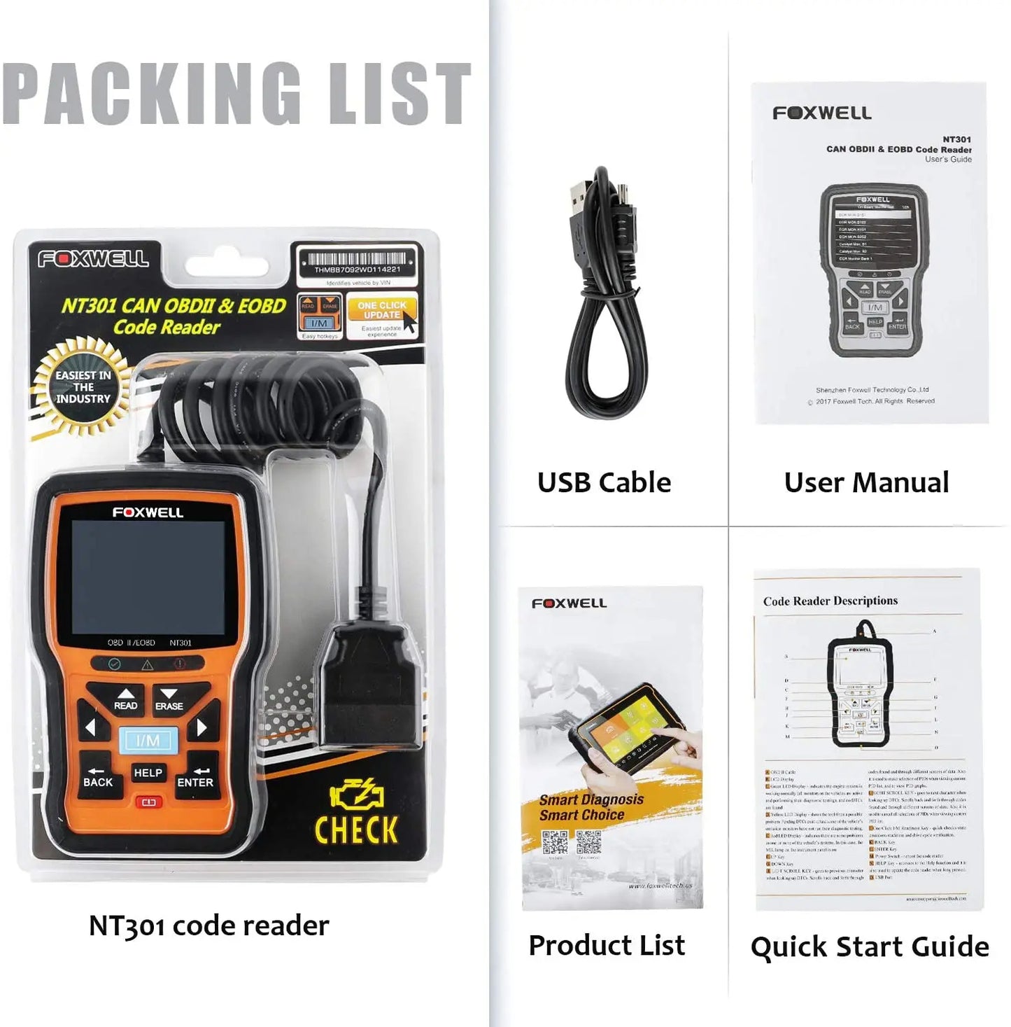 FOXWELL NT301 Car OBD2 EOBD Automotive Scanner image 8